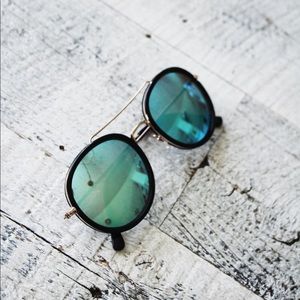 Betsey Johnson Blue Mirrored Sunglasses